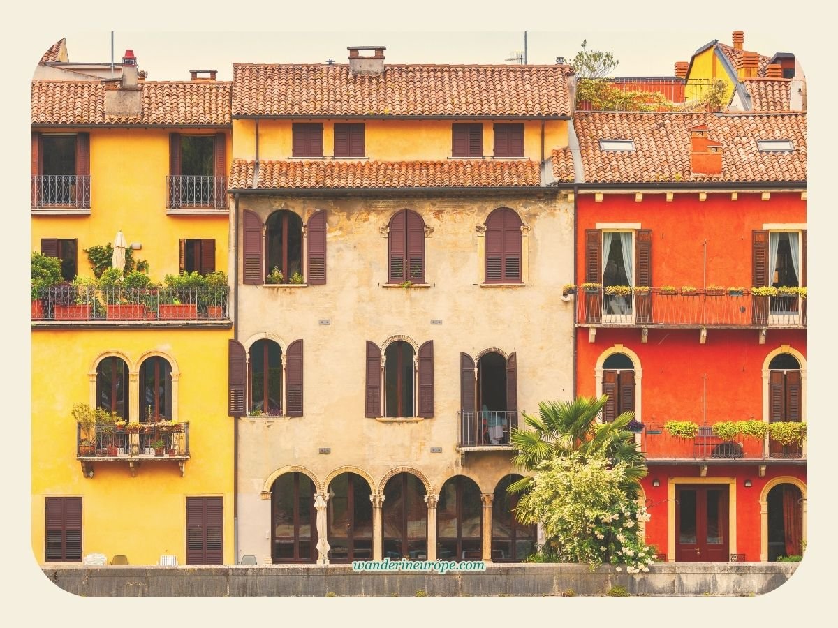 A Guide to Discovering Verona: Its Beauty, History & Romance 46 Colorful houses along the Adige River, Citta Antica, one of the must-see architectural attractions in Verona, Italy