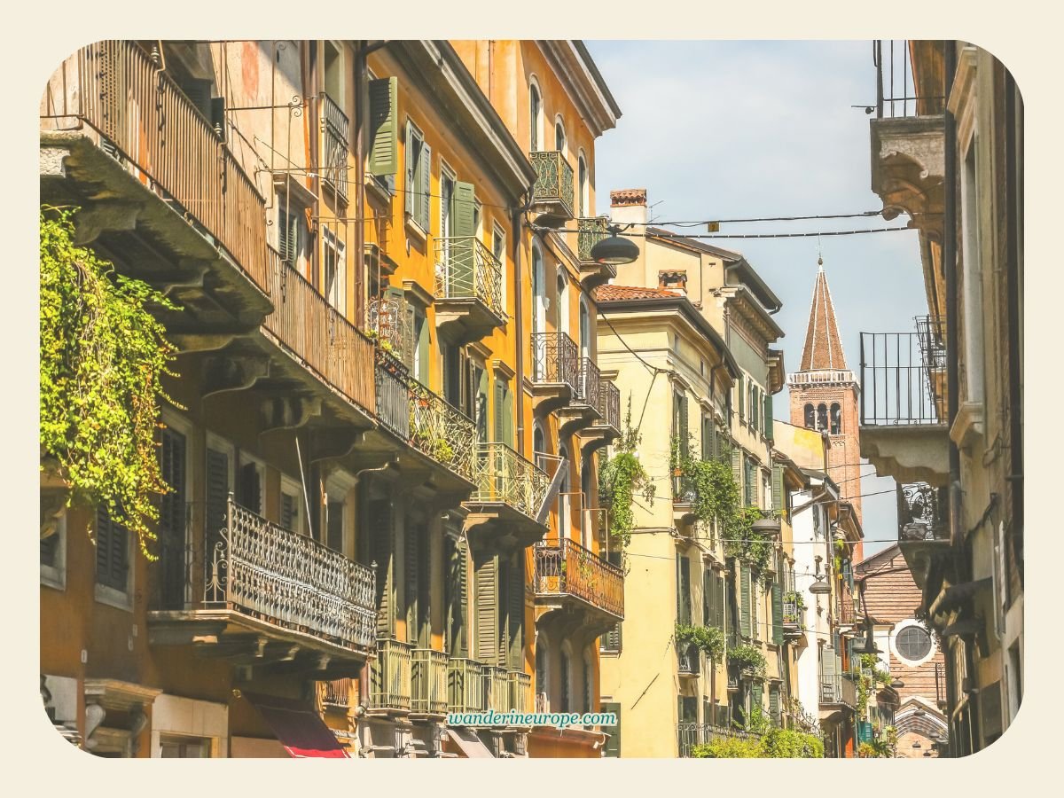 Four Great Ways to Enjoy a One-Day Visit to Verona 1 Colorful houses and intricate balcony railings of the houses in Verona, Italy