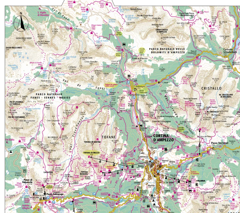 Cortina d'Ampezzo Trail 3-34 Map