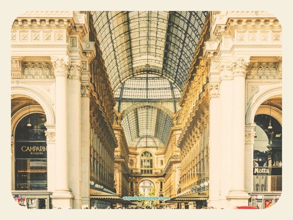 The Ultimate Explorer’s Guide to a Well-Rounded Milan Trip 40 Entrance view of Galleria Vittorio Emanuele II, Milan, Italy