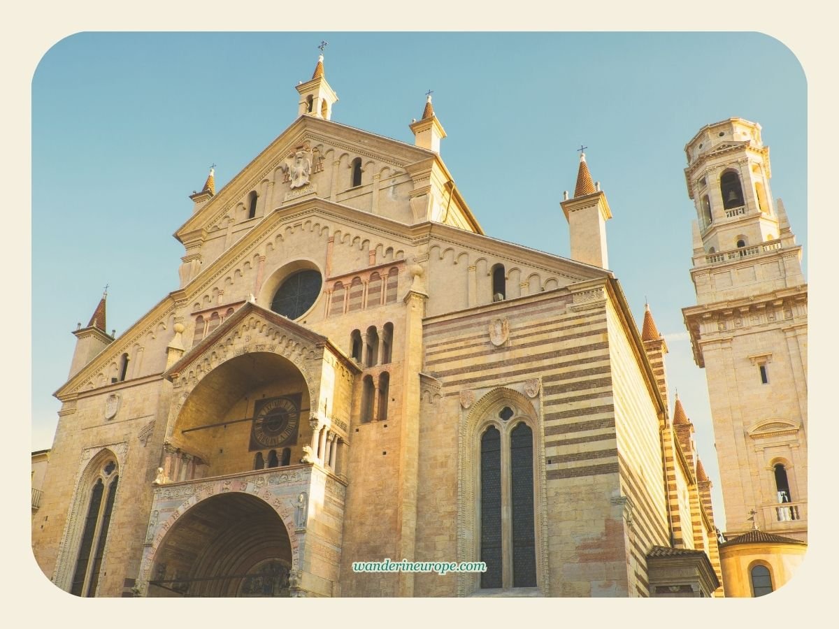 A Guide to Discovering Verona: Its Beauty, History & Romance 23 Facade of Duomo di Verona, one of the must-see architectural attractions in Verona, Italy