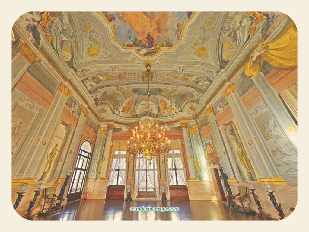 Architecture Lover's Guide: 10 Beautiful Buildings in Venice 21 Frescoes covering the grand hall of Ca' Rezzonico, Venice, Italy