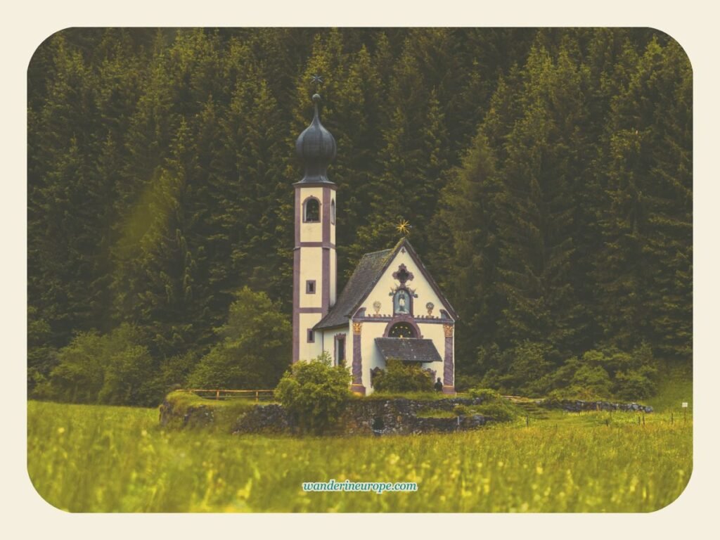 Main landmark of Santa Maddalena, Dolomites, near Bolzano, Italy