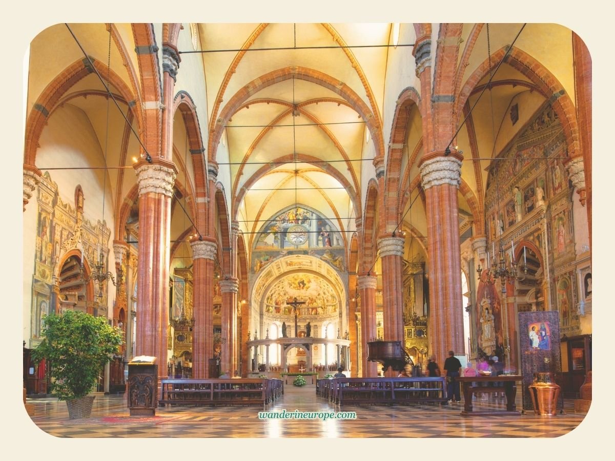 A Guide to Discovering Verona: Its Beauty, History & Romance 24 Nave of Duomo di Verona, one of the must-see architectural attractions in Verona, Italy
