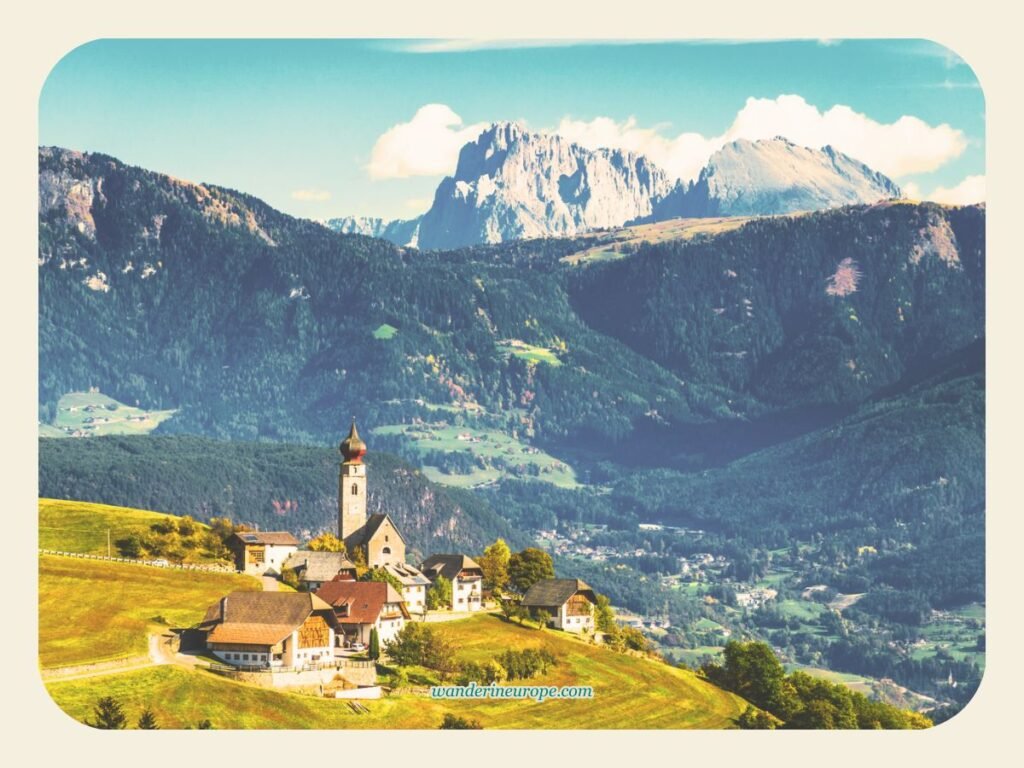 Overlooking view of Bolzano, Italy