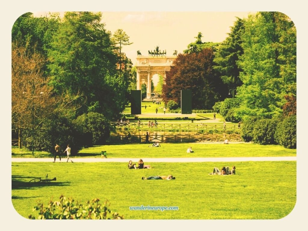 Porta Sempione from Sempione Park, Milan, Italy