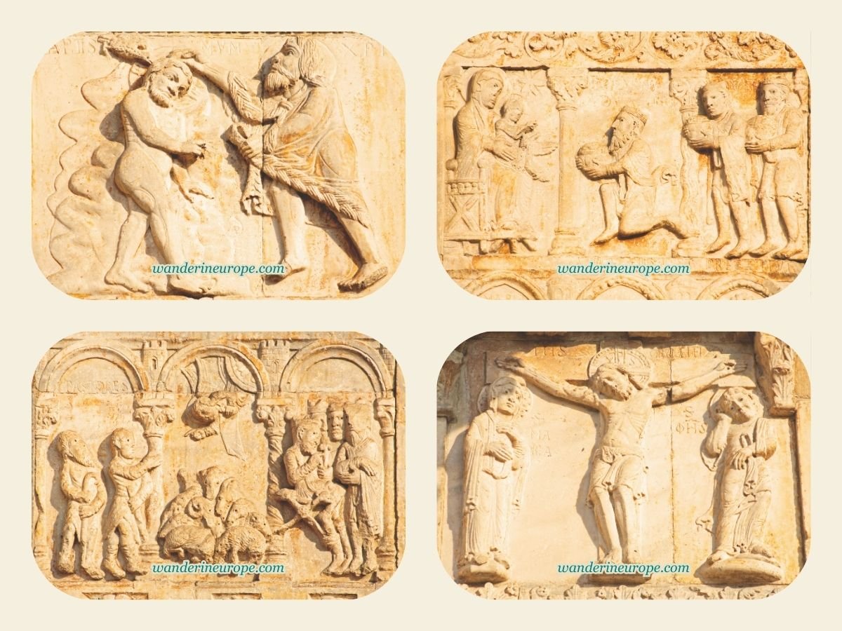 A Guide to Discovering Verona: Its Beauty, History & Romance 74 Religious scenes depicted by the reliefs in San Zeno Church, Verona, Italy