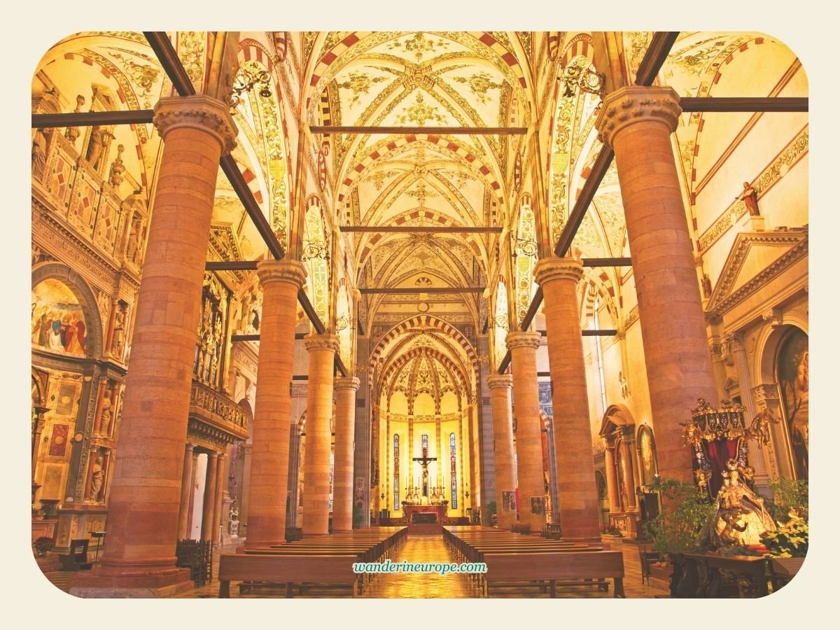 A Guide to Discovering Verona: Its Beauty, History & Romance 27 Spectacle you'll see once you enter Sant’Anastasia church, one of the must-see architectural attractions in Verona, Italy