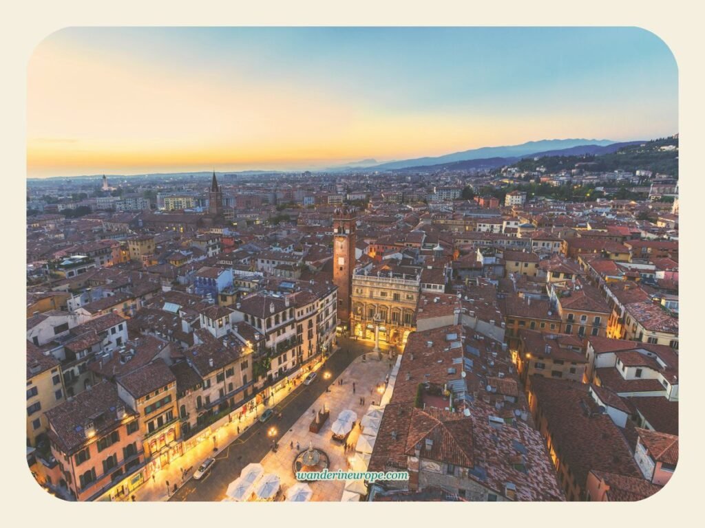 Torre Dei Lamberti — 360° View from the City Center, Verona, Italy