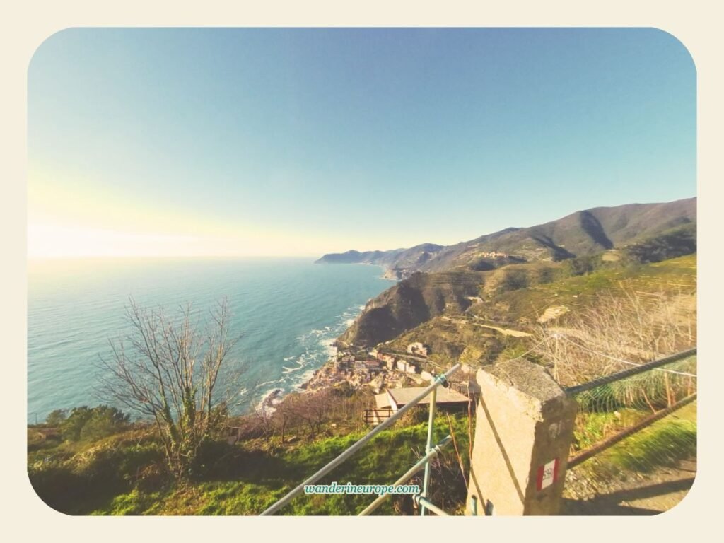 View from Santuario di Nostra Signora di Montenero, Cinque Terre, Northern Italy