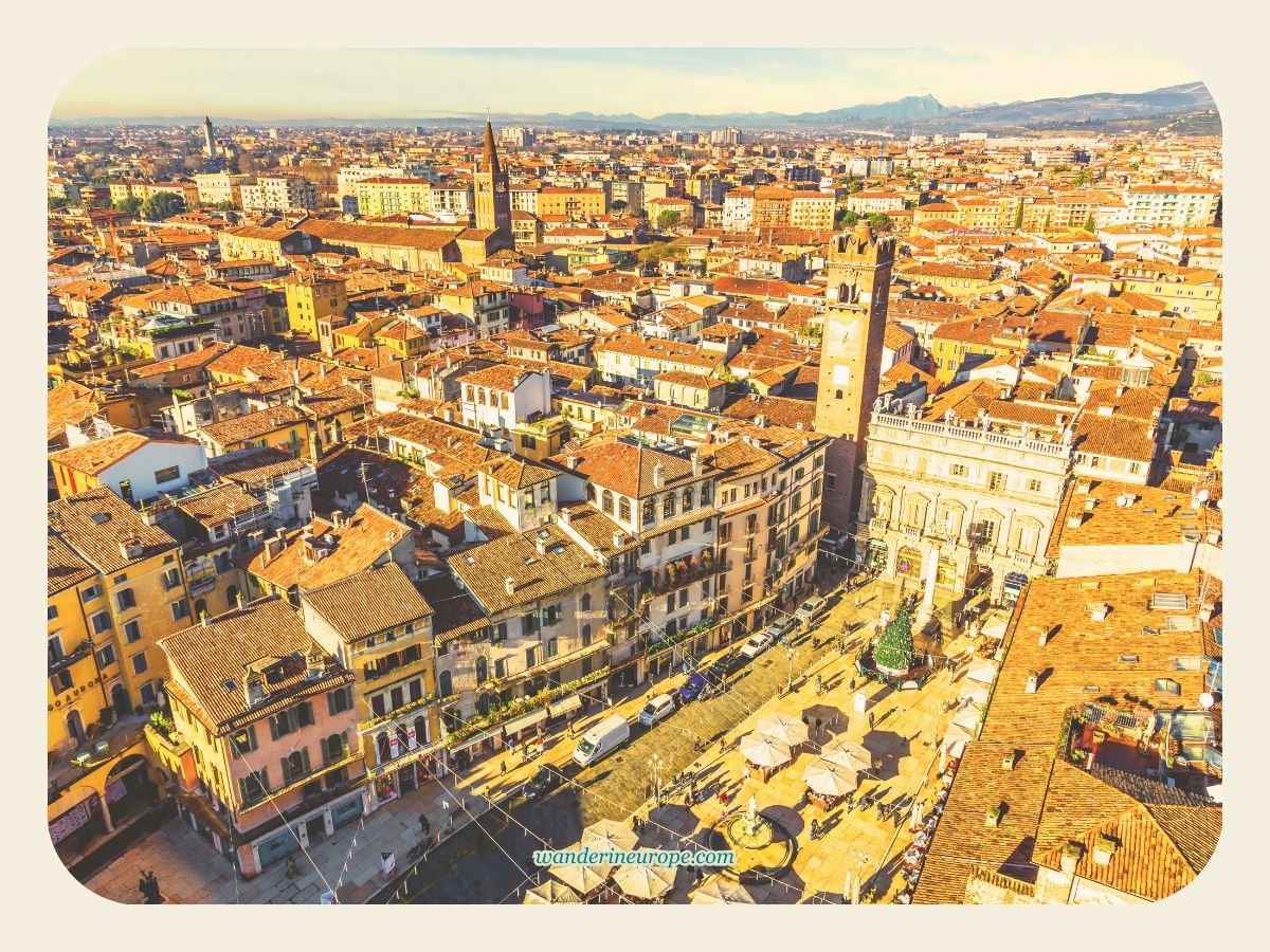 Four Great Ways to Enjoy a One-Day Visit to Verona 7 View of the square from the tower of Verona, Italy
