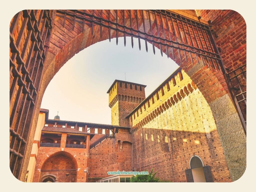The Ultimate Explorer’s Guide to a Well-Rounded Milan Trip 22 View wandering through the gates of Castello Sforzesco, Milan, Italy