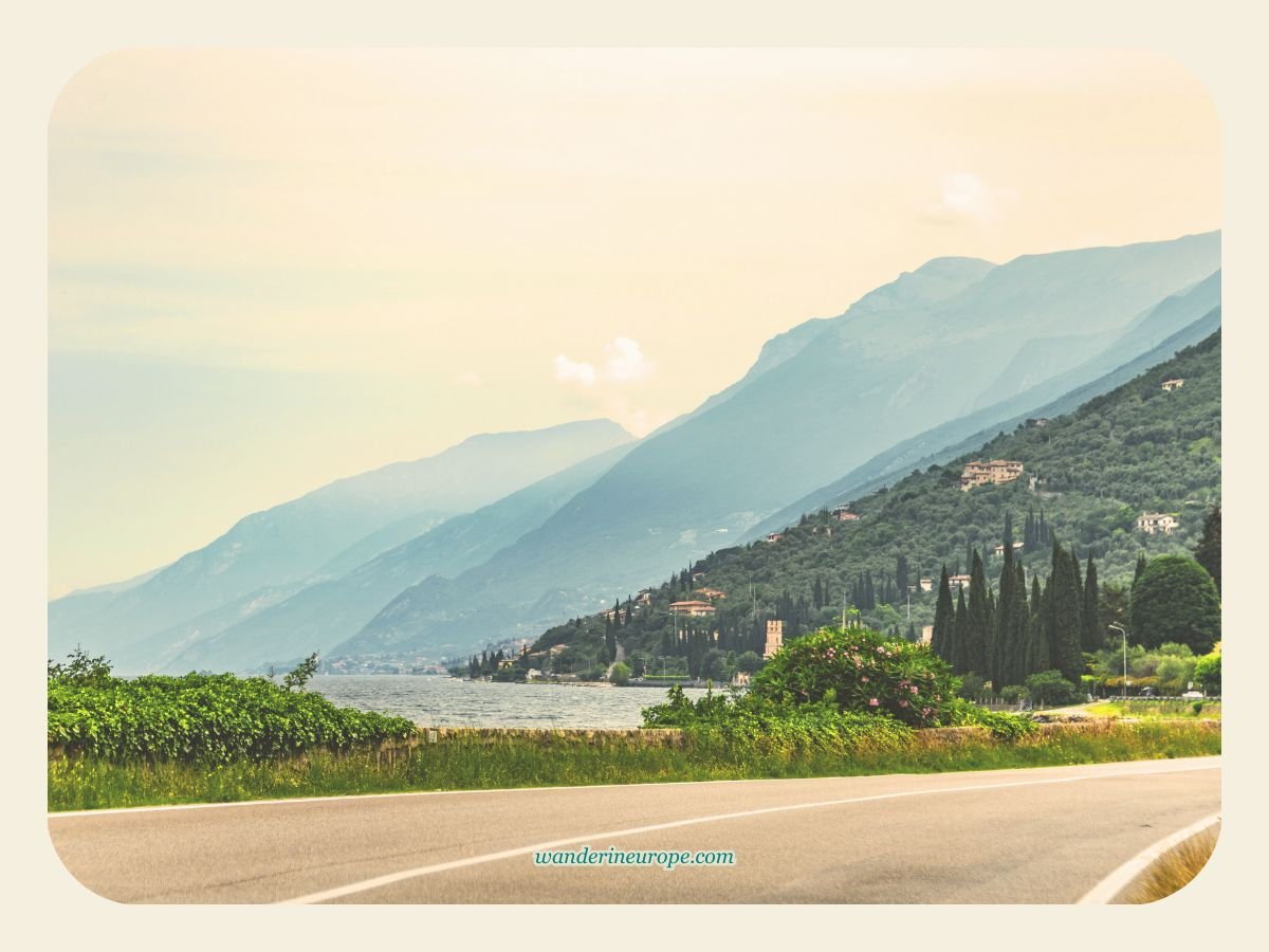 A Guide in Getting Around Lake Garda: Public Transportation 6 Views of the mountains and lake along the roads of Lake Garda, Italy