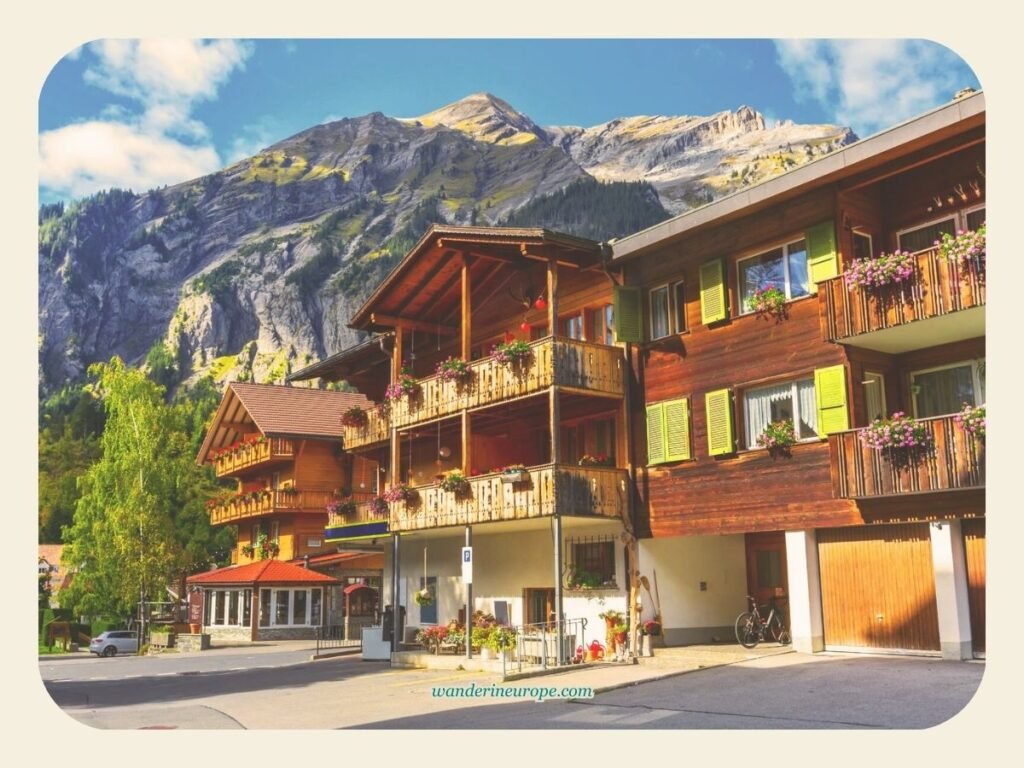 Chalet houses and hotels in Kandersteg, Switzerland