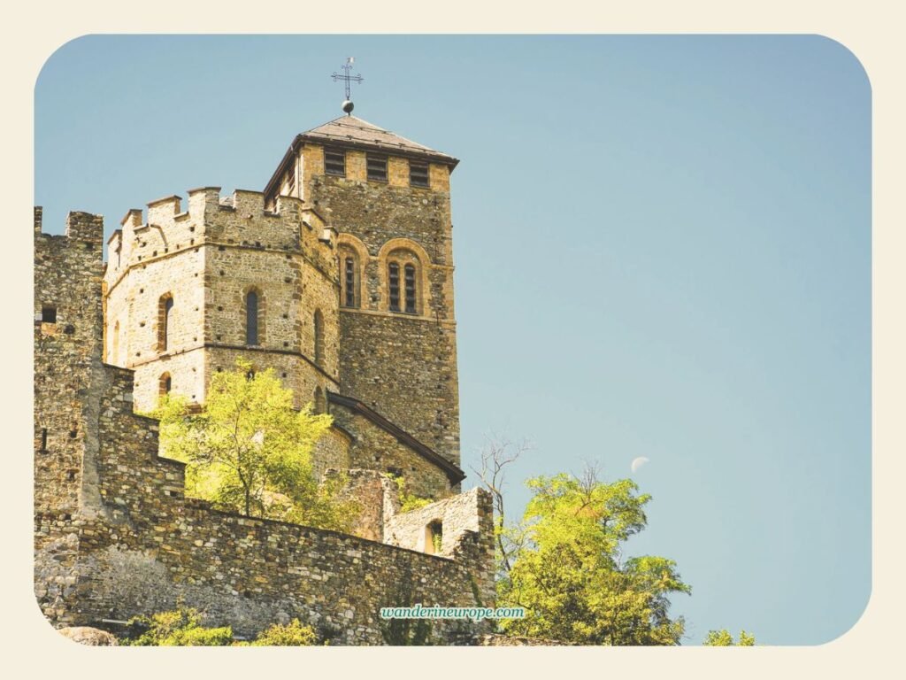 Close up shot of Valere Basilica, Sion, Switzerland