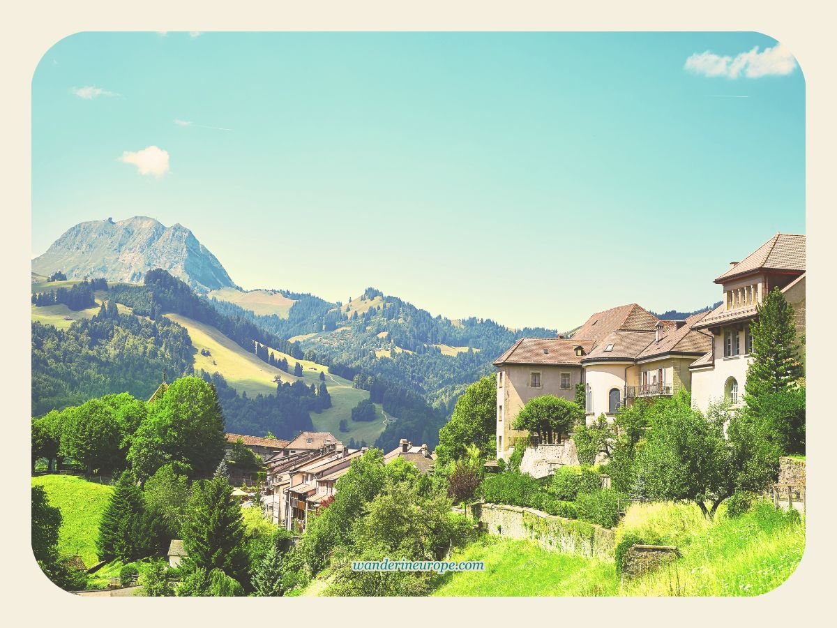 Countryside scenery in Gruyeres, Switzerland