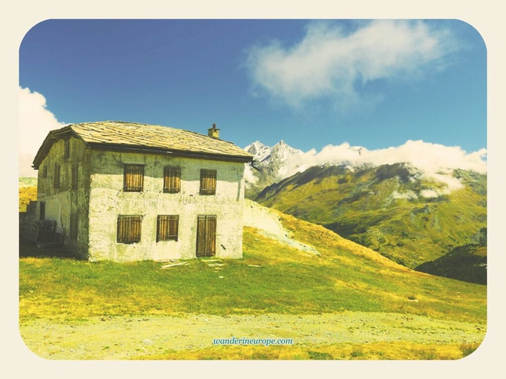 Dramatic view of an old house near Schwarzsee, Zermatt, Switzerland