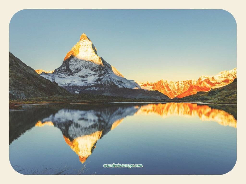 Golden hour in Riffelsee, Zermatt, Switzerland