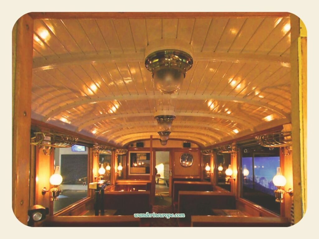 Inside the Jungfrau Railway Car, World Nature Forum, Brig, Switzerland