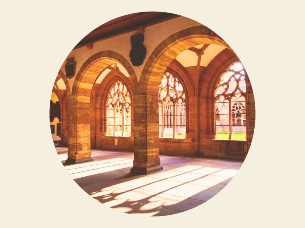 Inside the cloister of Basel Minster, Basel, Switzerland