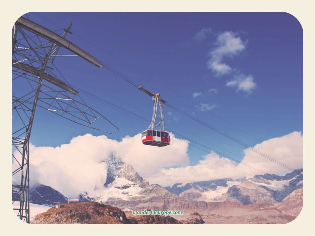 Klein Matterhorn Aerial Tramway near Zermatt, Switzerland