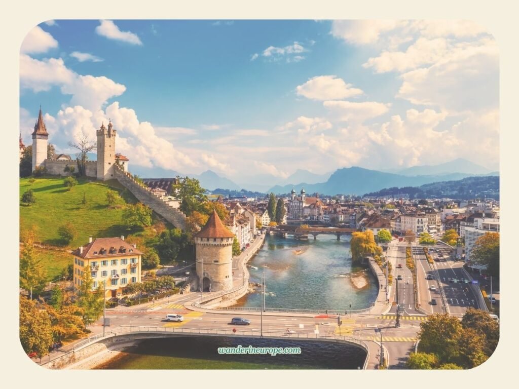 Lucerne, the third nearest city to the Swiss Alps, Switzerland