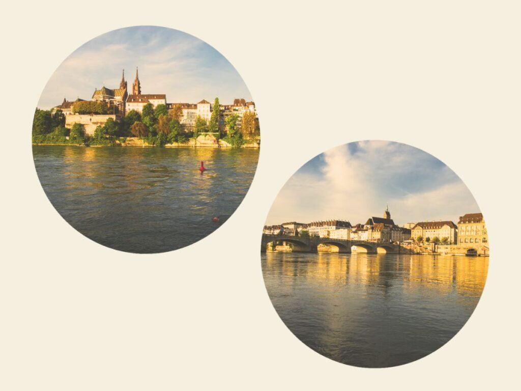 Mittlere Bridge golden hour, Basel, Switzerland