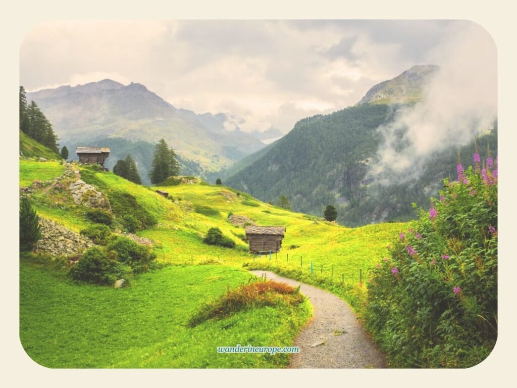 On the way to the Hamlet of Zmutt, Zermatt, Switzerland