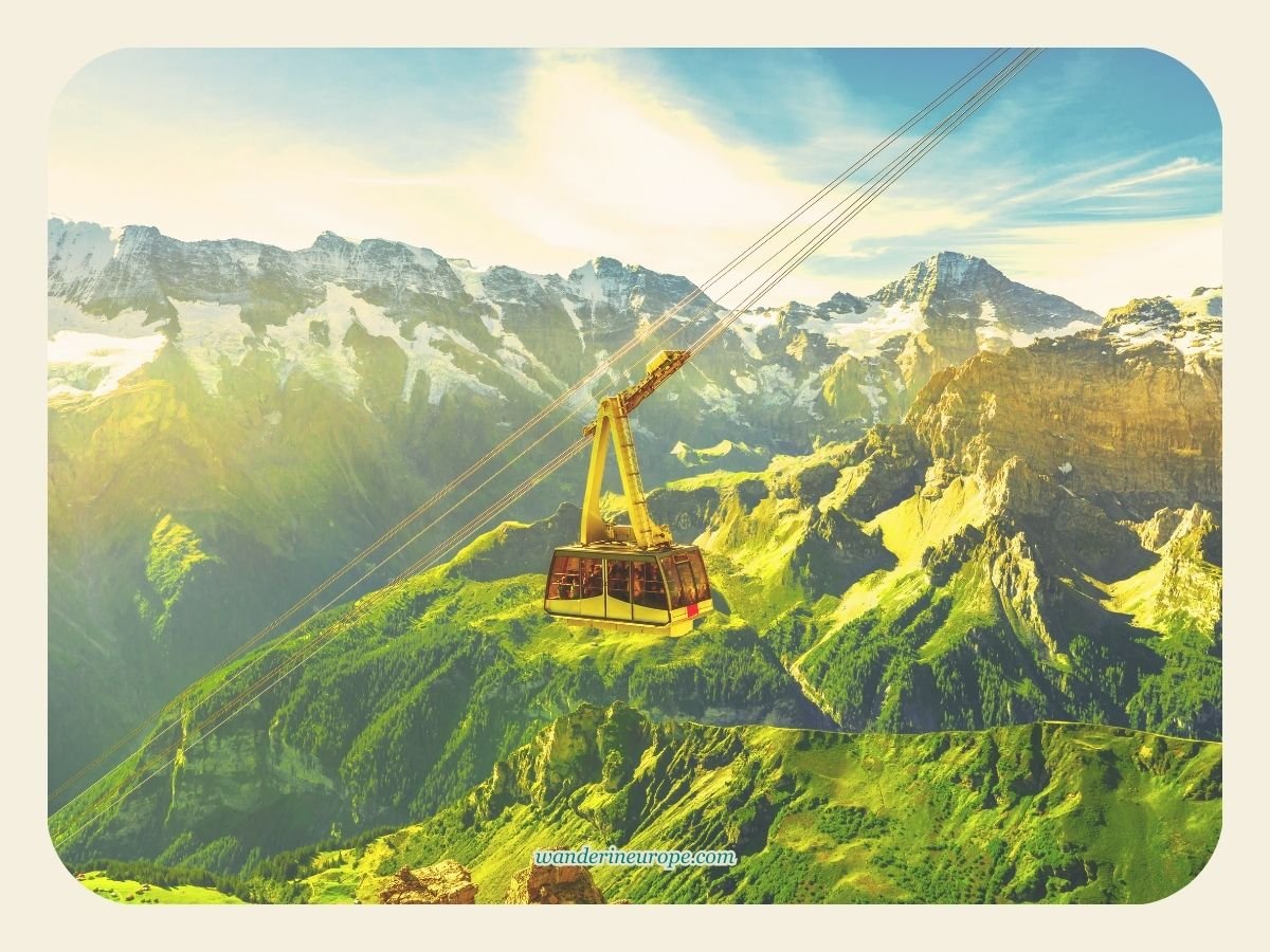 2 Itineraries for an Incredible 3 Days in Lauterbrunnen 5 Schilthorn Cable Car, a destination in this 3-day itinerary for Lauterbrunnen, Switzerland
