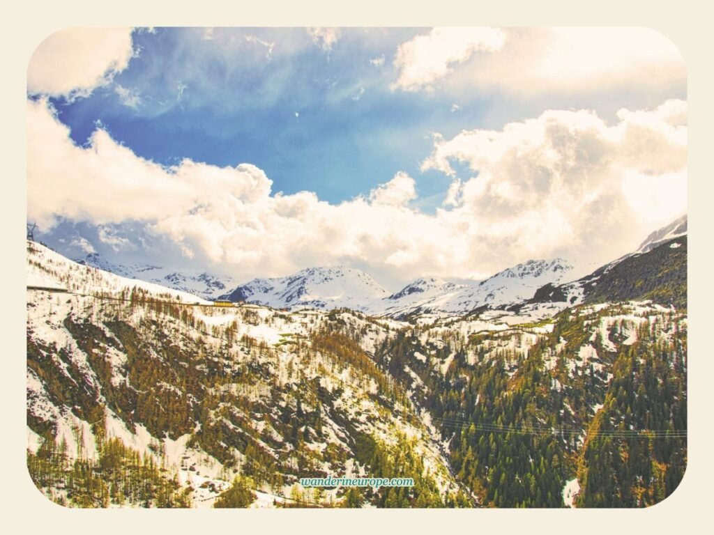The scenery in Simplon Pass, Brig, Switzerland