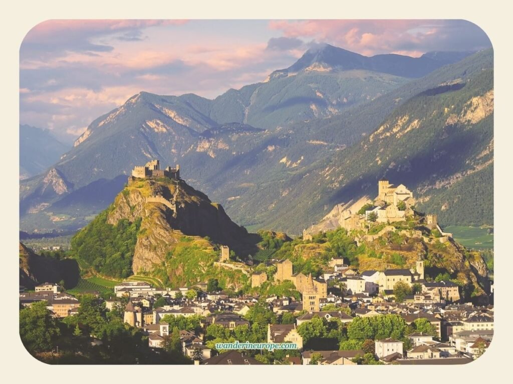 The two castles of Sion, Switzerland