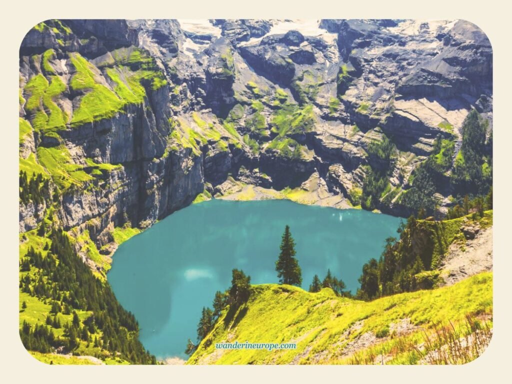 View from hiking trail (north) in Oeschinensee, Kandersteg, Switzerland