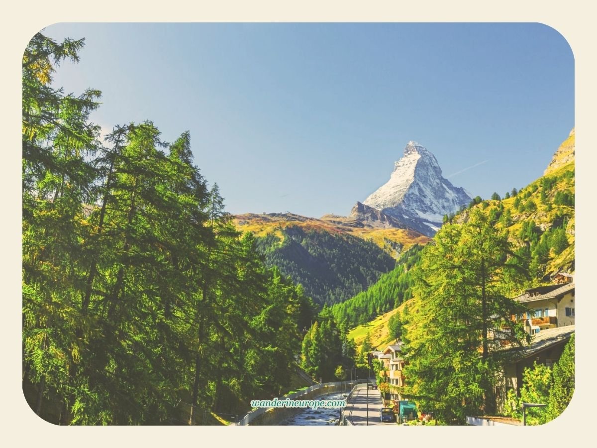 Discover the Best of Zermatt: A Guide to Amazing Experiences 4 View of Matterhorn from the village center of Zermatt, Switzerland
